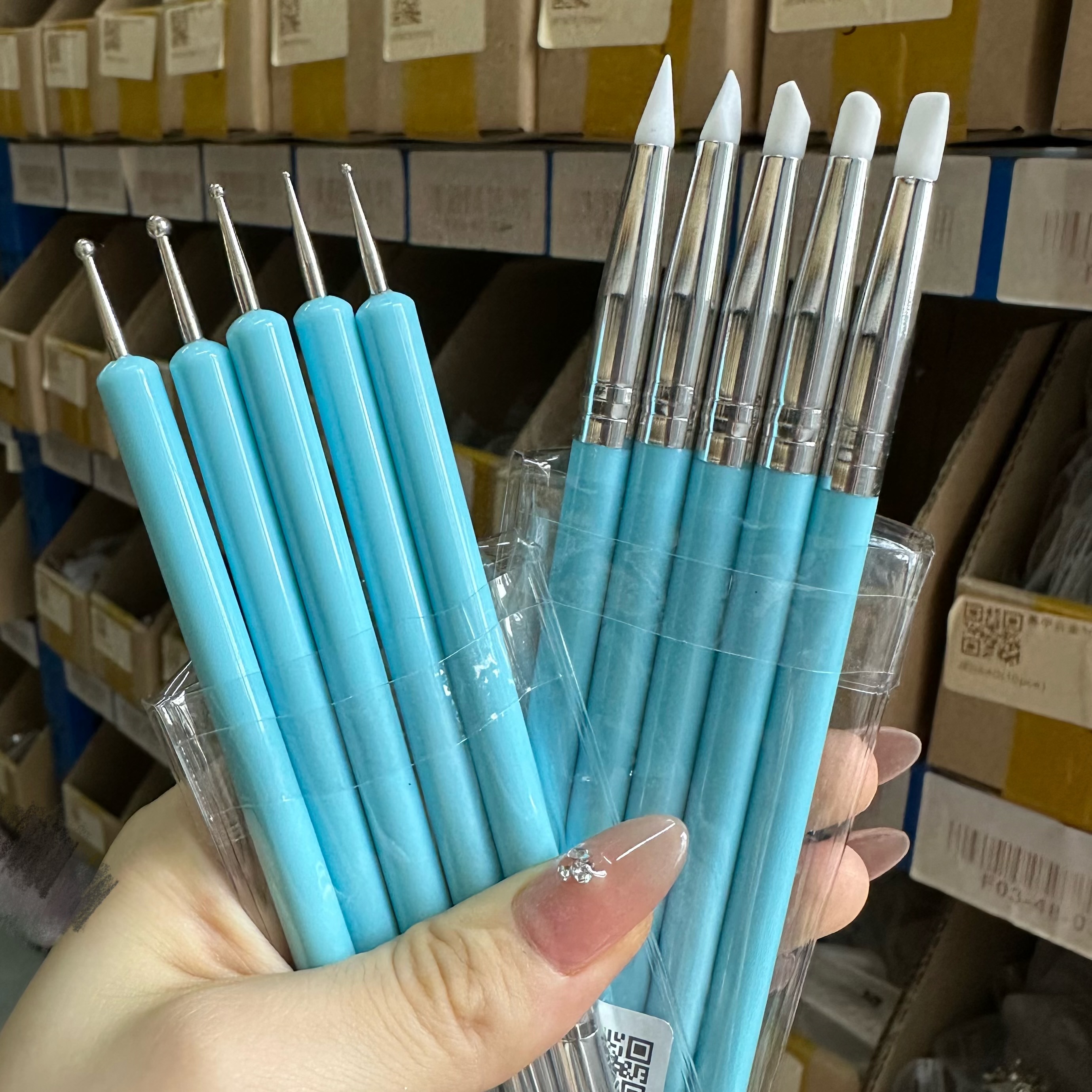 Group Head Brush - 5pcs/Set Double-ended Silicone Head Carving Dotting