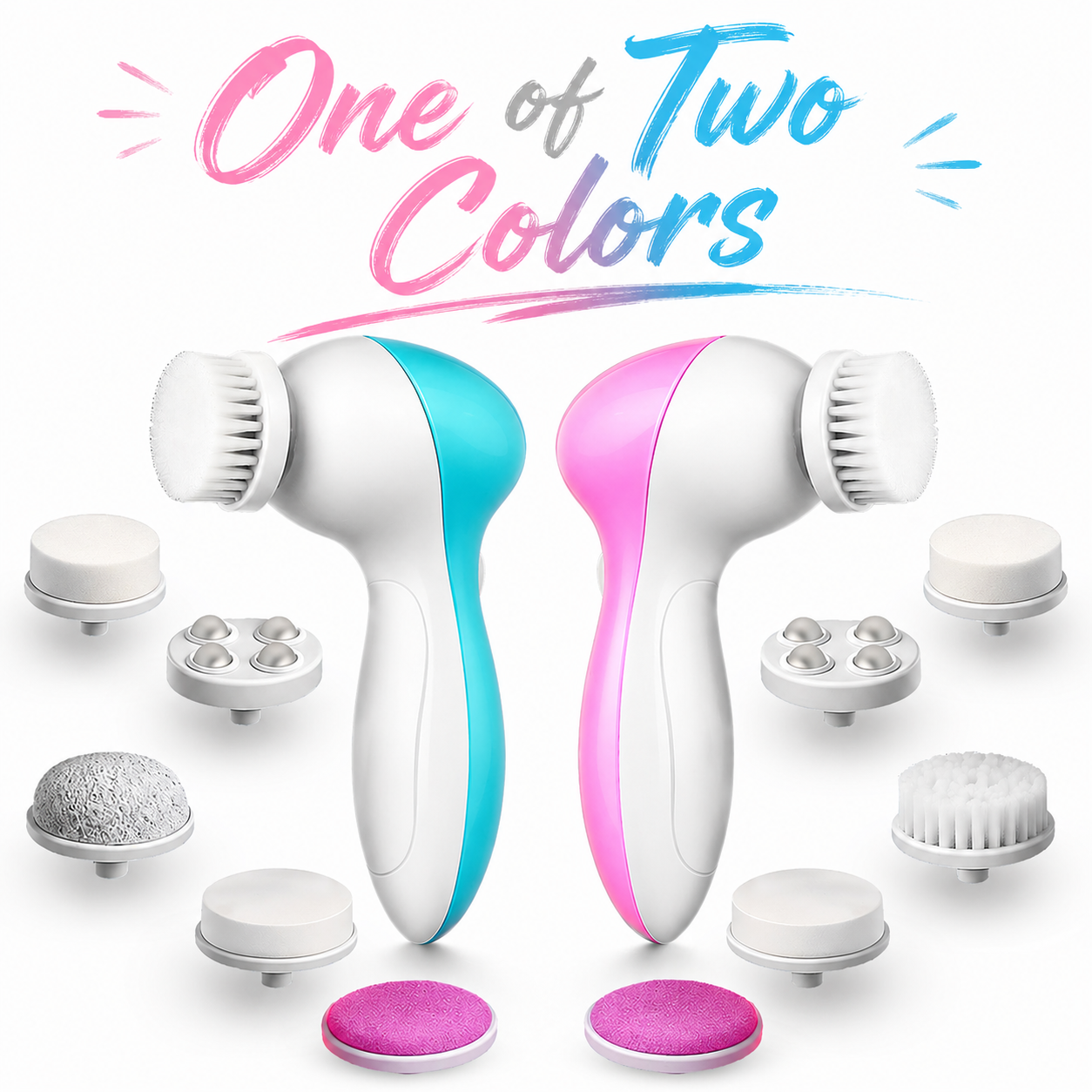 Group Head Brush - Blue/Pink Cleansing brush/face brush: Electric rotating