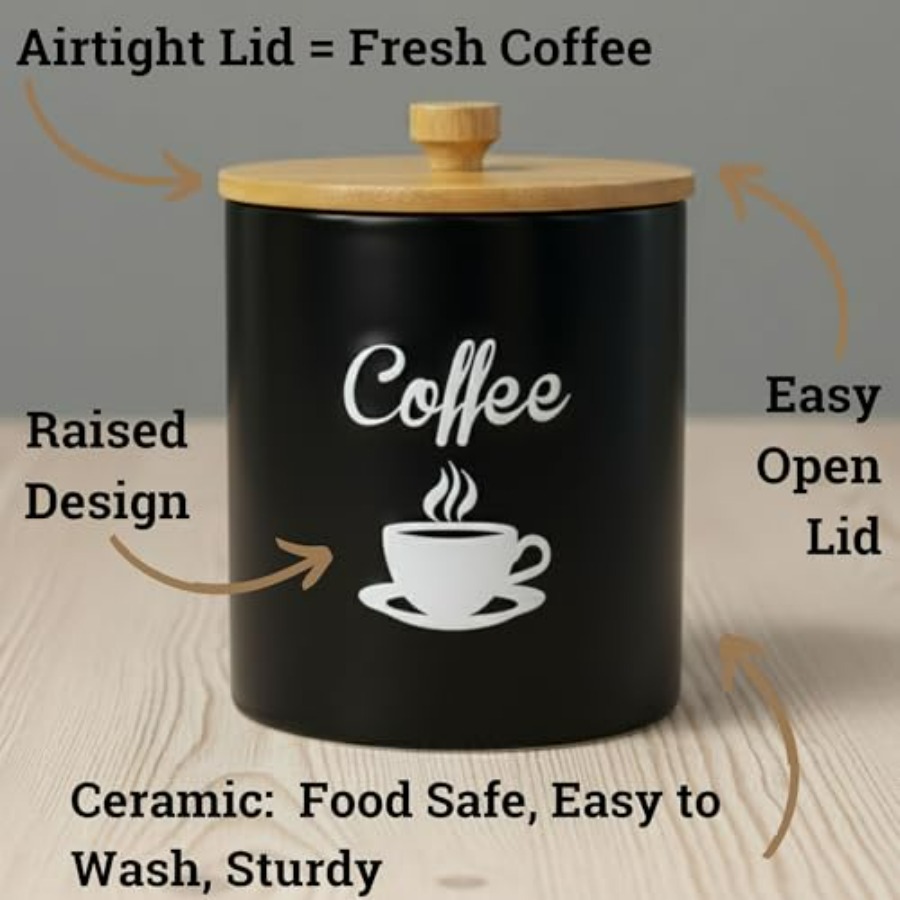 Ceramic Coffee Canister - 12 o - Coffee X avaliação e preço