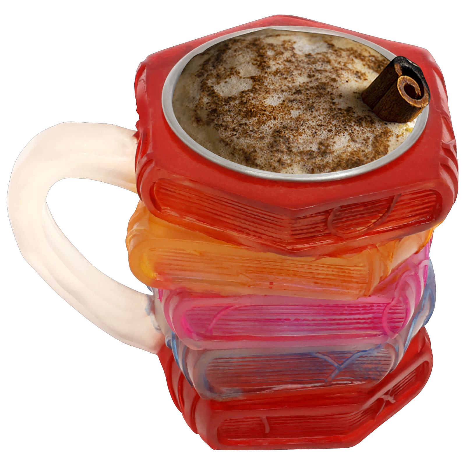 Painted Book Mug 3D Colored Gl - Coffee Equipment Eu avaliação e preço