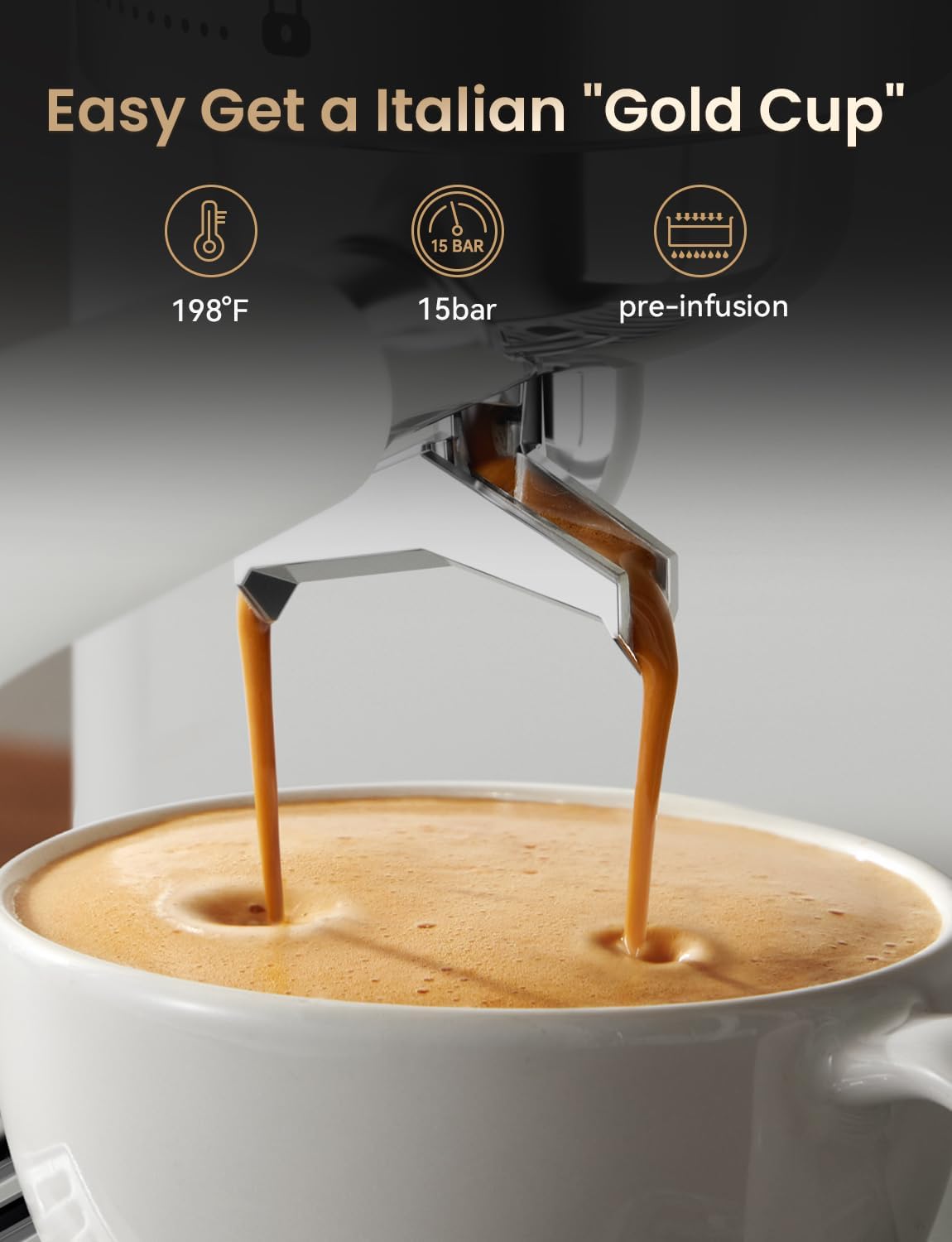 Espresso Machine, 15 Bar with  - Pressure Gauge Espresso avaliação e preço