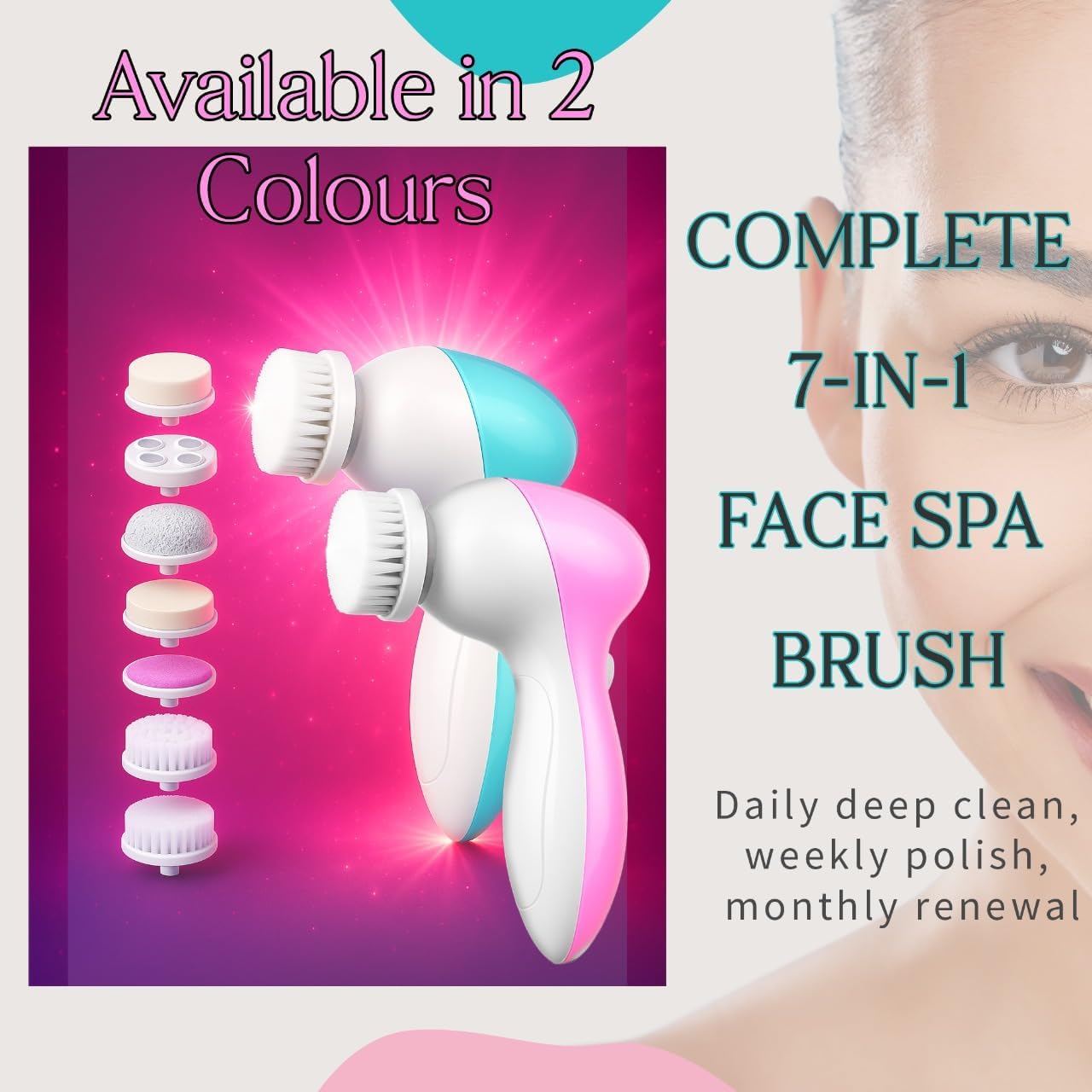Blue/Pink Cleansing brush/face - Group Head Brush avaliação e preço