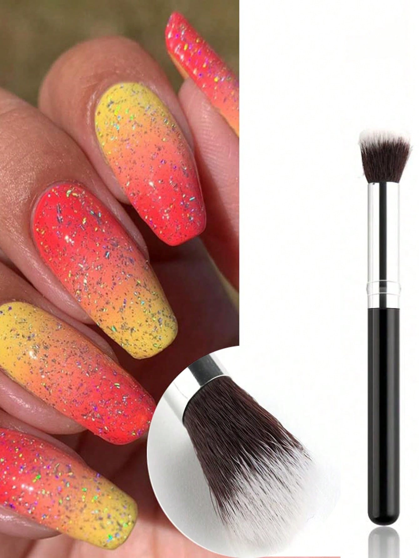 2Pcs Ombre Nail Art Brush Set  - Group Head Brush avaliação e preço