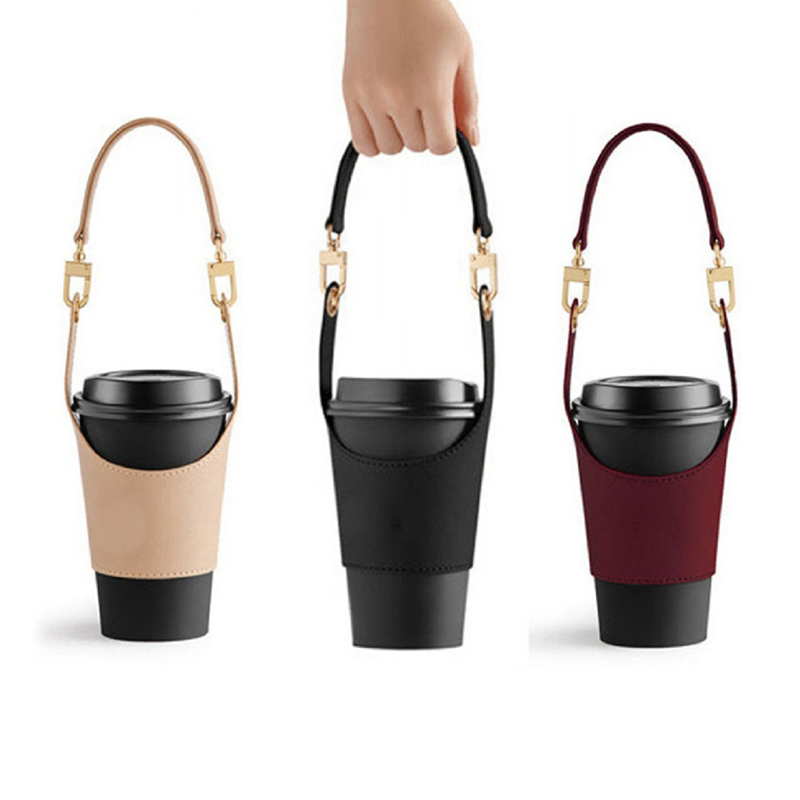 【P】Leather Cup Cover Pouch Por - Coffee Equipment Bag avaliação e preço