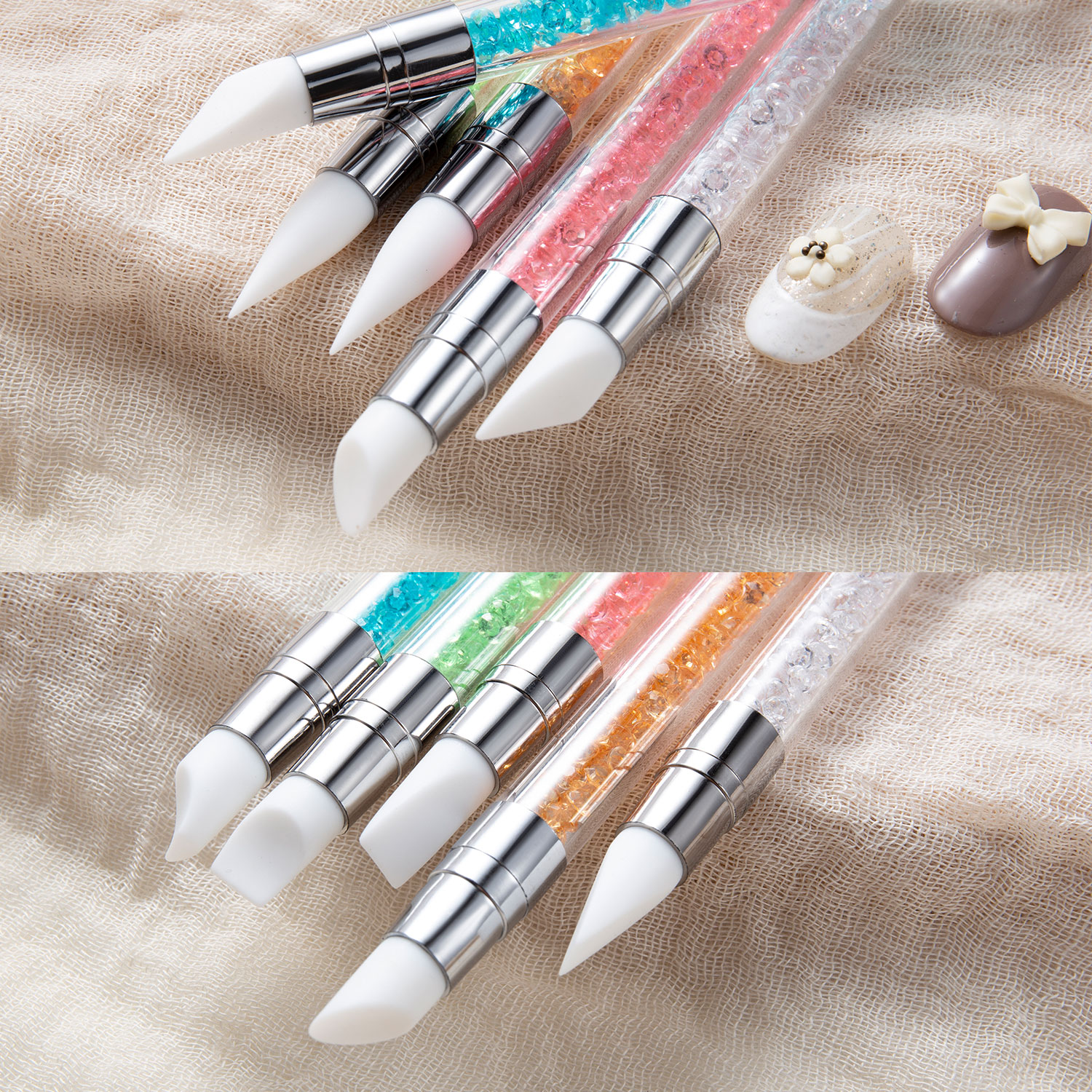 5PCS Double Head Silicone Nail - Group Head Brush avaliação e preço