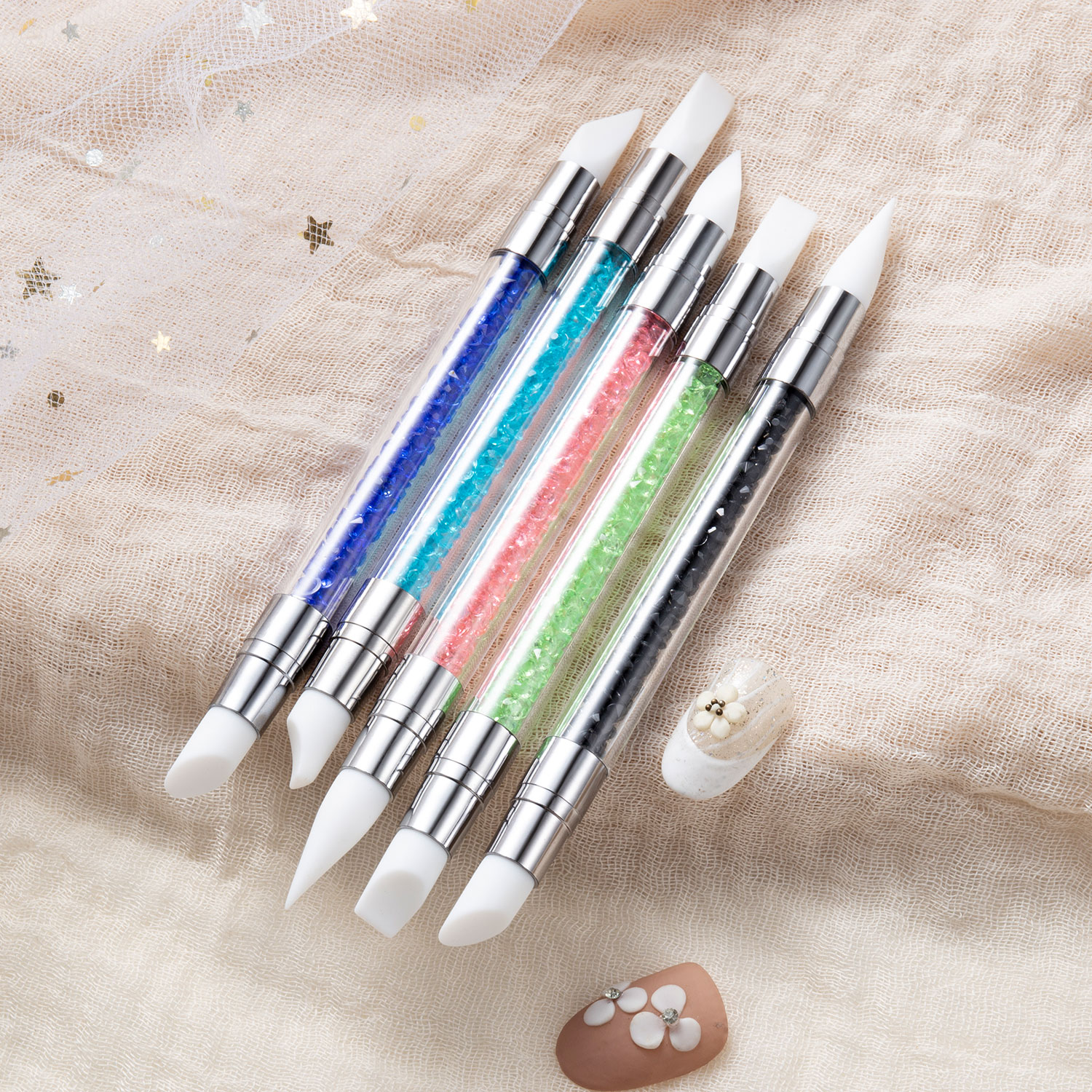 5PCS Double Head Silicone Nail - Group Head Brush avaliação e preço