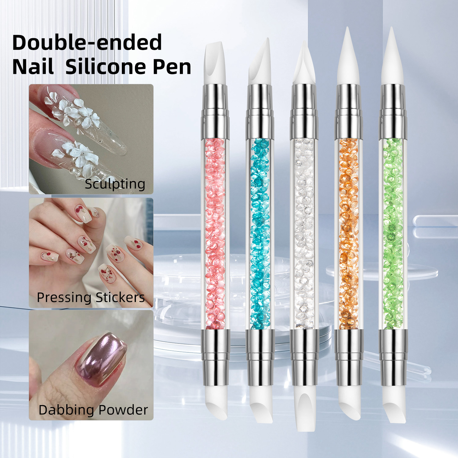 5PCS Double Head Silicone Nail - Group Head Brush avaliação e preço