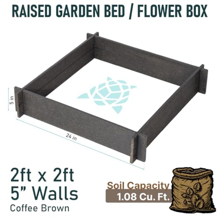 Raised Garden Bed Outdoor Pati - Coffee X avaliação e preço
