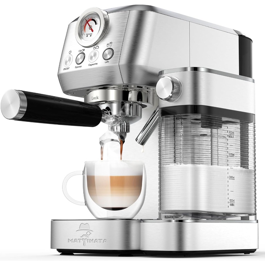 Cappuccino Coffee Machine with - Pressure Gauge Espresso avaliação e preço