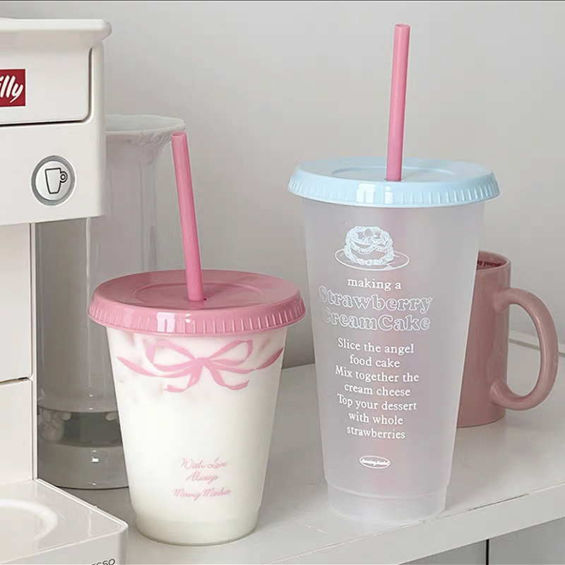 Kawaii Water Cup With Lid Stra - Coffee Equipment Eu avaliação e preço
