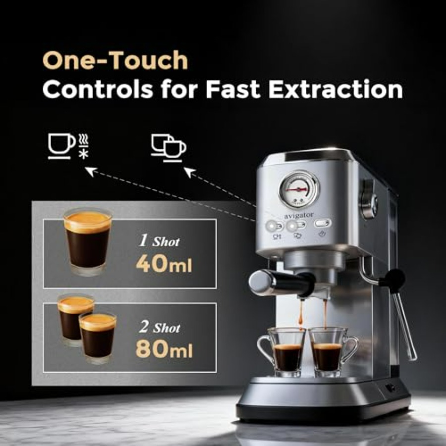 Espresso Coffee Machine 20 Bar - Pressure Gauge Espresso avaliação e preço