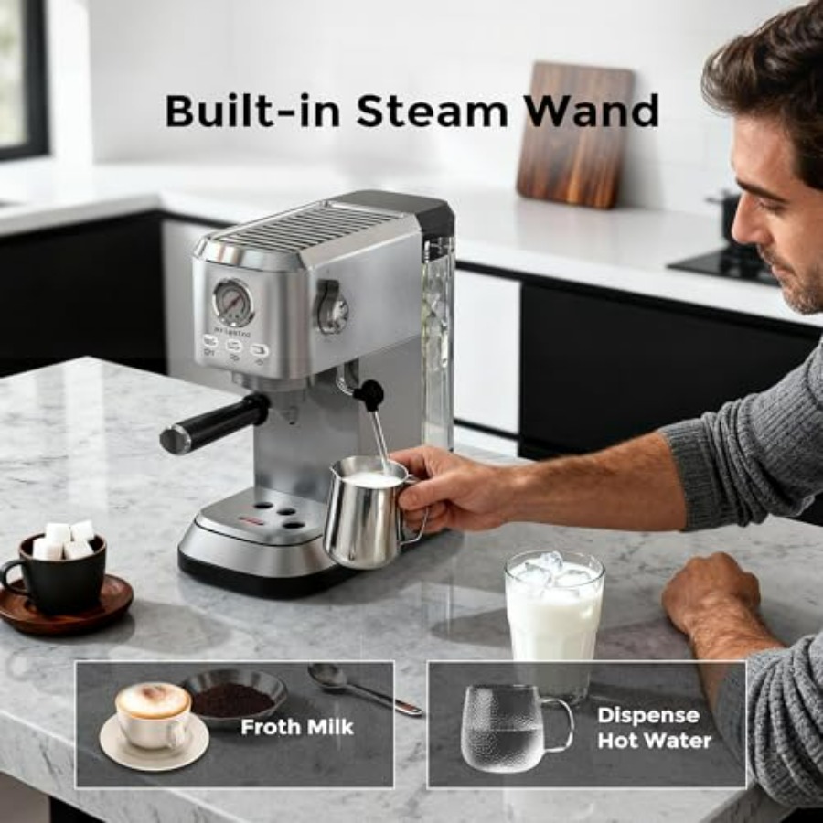 Espresso Coffee Machine 20 Bar - Pressure Gauge Espresso avaliação e preço