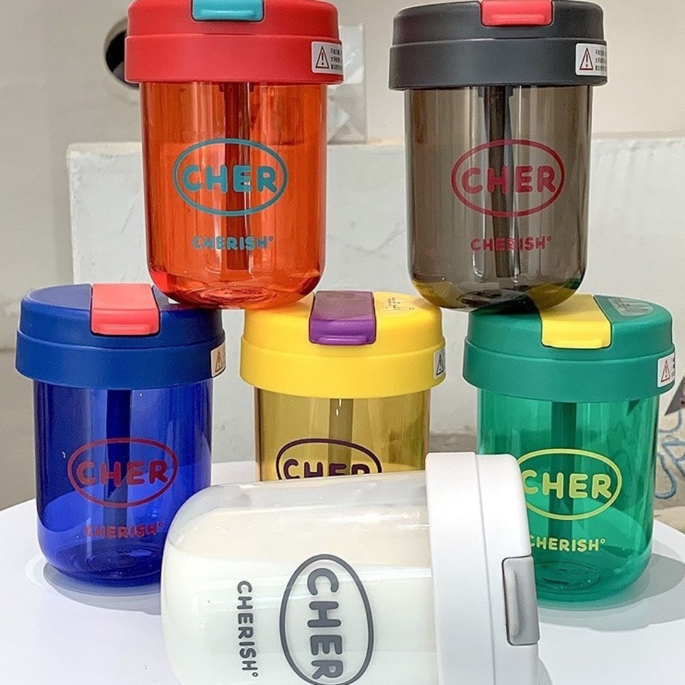 Cartoon 300mL Straw Cup Plasti - Coffee Equipment Eu avaliação e preço