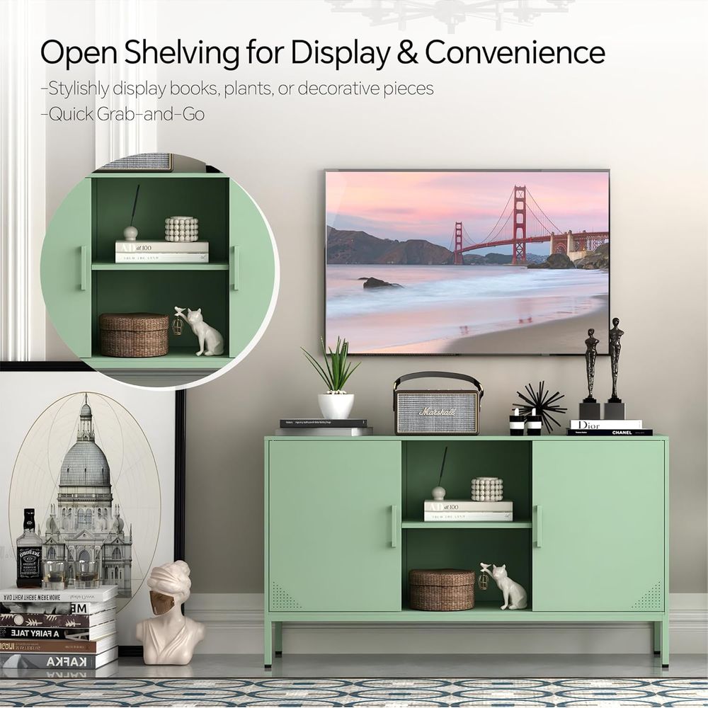 Green 65 Inch TV Stand with St - Coffee X avaliação e preço
