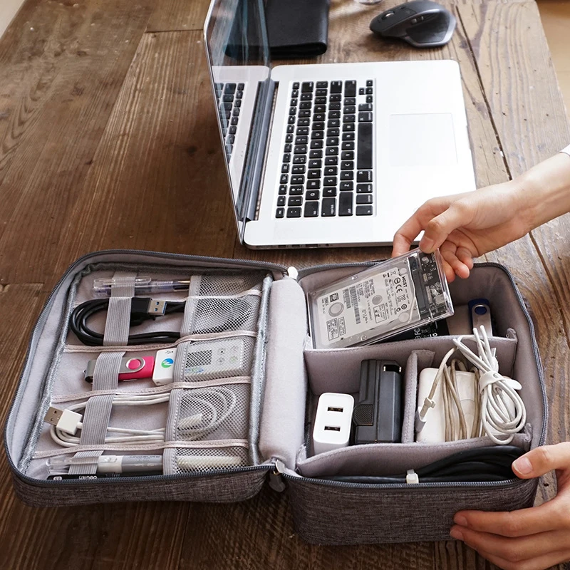 Portable USB Data Line Charger - Coffee Equipment Bag avaliação e preço