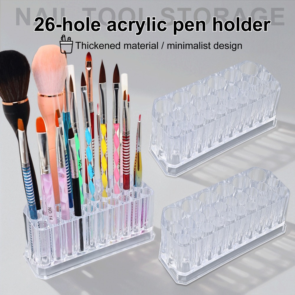 26 Holes Acrylic Nail Brushes  - Coffee X avaliação e preço