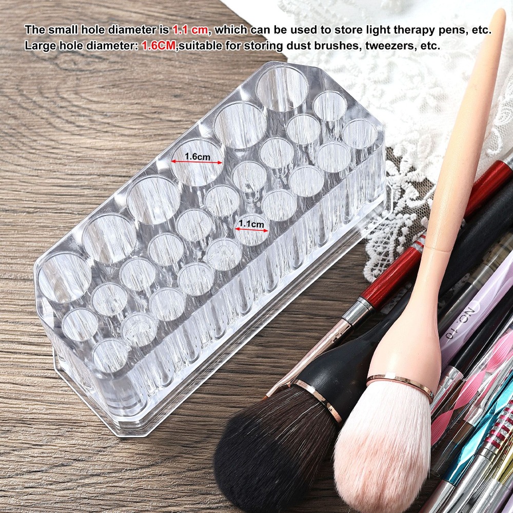 26 Holes Acrylic Nail Brushes  - Coffee X avaliação e preço